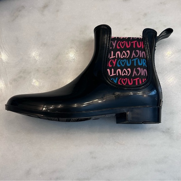 Juicy Couture Women's Rain Boots, Booties, Size 9, Excellent Condition, Black - Picture 7 of 9